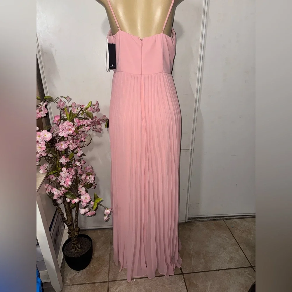 Lulus Admirable Elegance Light Pink Pleated Bustier Maxi Dress - Size xl - Picture 7 of 10